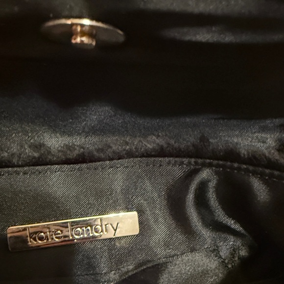 Kate Laundry Elegant Black Fuzzy sparkly Chain Strap Women's Bag - Picture 6 of 10